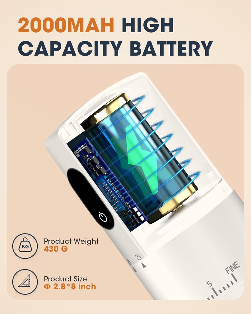 EZVING First Grind-While-Charging Rechargeable Coffee Grinder with Upgraded LED Battery Display, 1.7X Faster Grinding with 38 External Adjustable Settings & Ceramic Burrs, Portable for Travel, Camping, etc. - Image 4